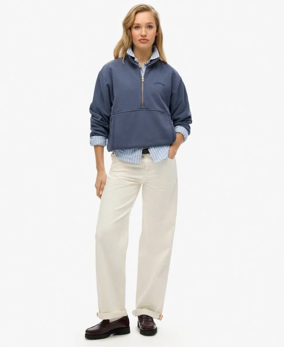 Essential Logo Oversized Half Zip Sweatshirt