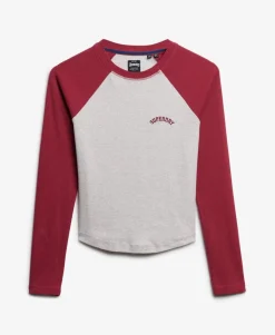 Essential Logo Ribbed Baseball Long Sleeve Top