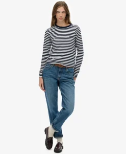 Essential Logo Stripe Long Sleeve Top