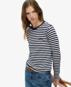 Essential Logo Stripe Long Sleeve Top