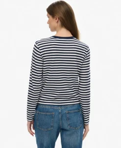 Essential Logo Stripe Long Sleeve Top