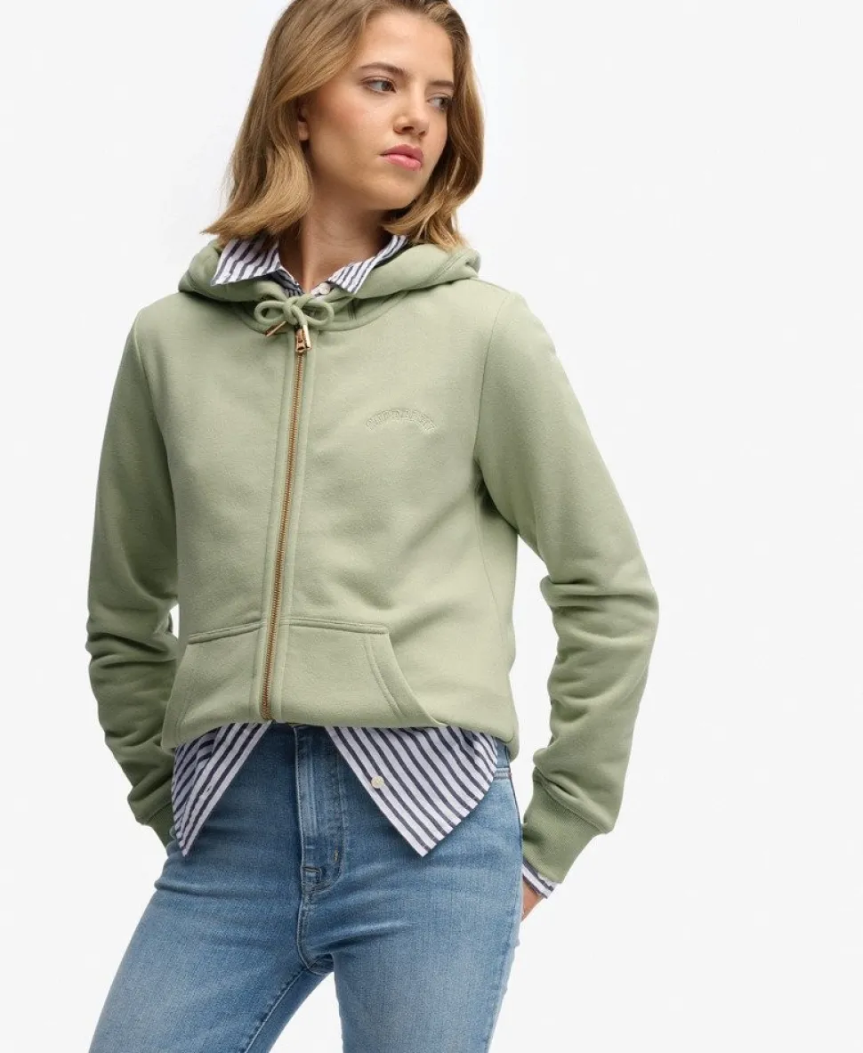 Essential Logo Zip Hoodie Half Brushed