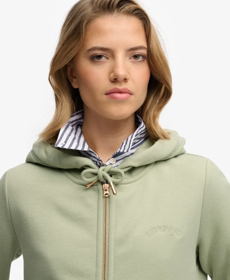 Essential Logo Zip Hoodie Half Brushed