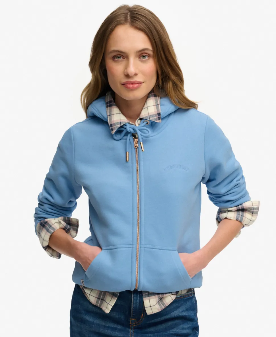 Essential Logo Zip Hoodie Half Brushed