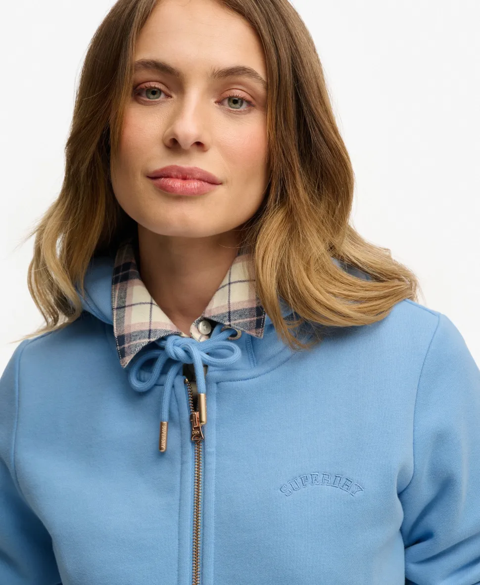 Essential Logo Zip Hoodie Half Brushed