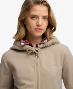 Essential Logo Zip Hoodie Half Brushed