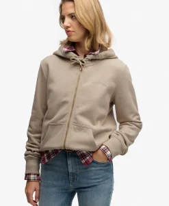 Essential Logo Zip Hoodie Half Brushed