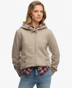 Essential Logo Zip Hoodie Half Brushed