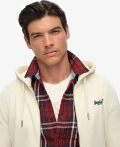 Essential Logo Zip Hoodie Half Brushed