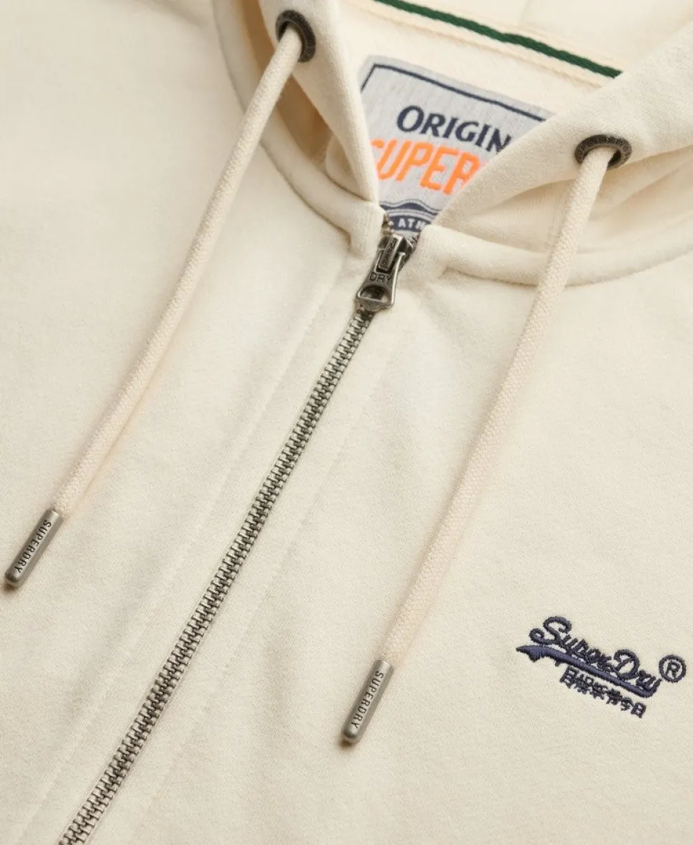 Essential Logo Zip Hoodie Half Brushed