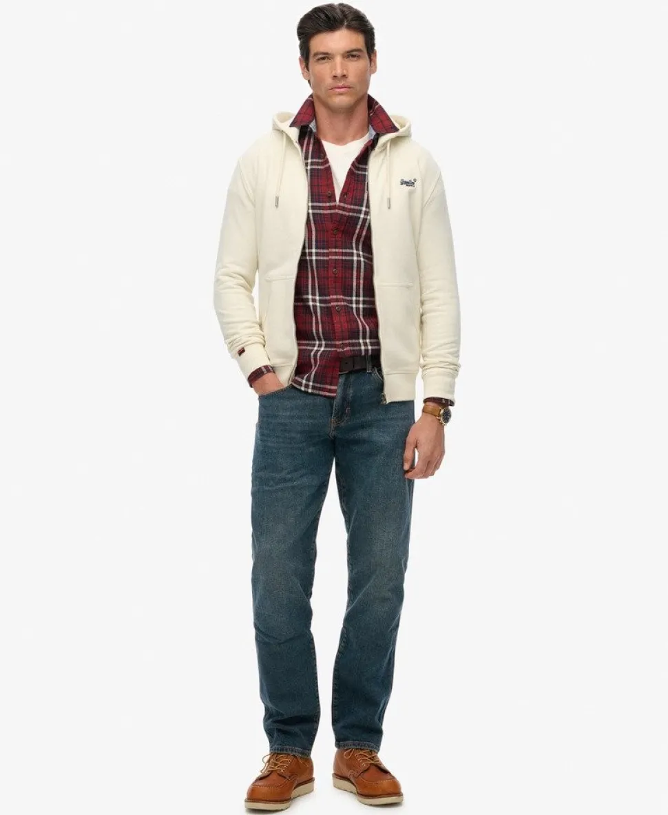 Essential Logo Zip Hoodie Half Brushed