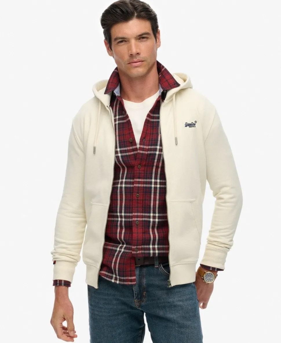 Essential Logo Zip Hoodie Half Brushed
