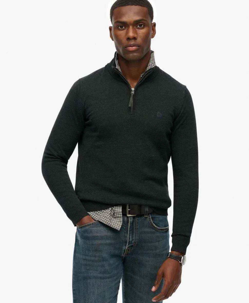 Essentials Cotton Half Zip Jumper