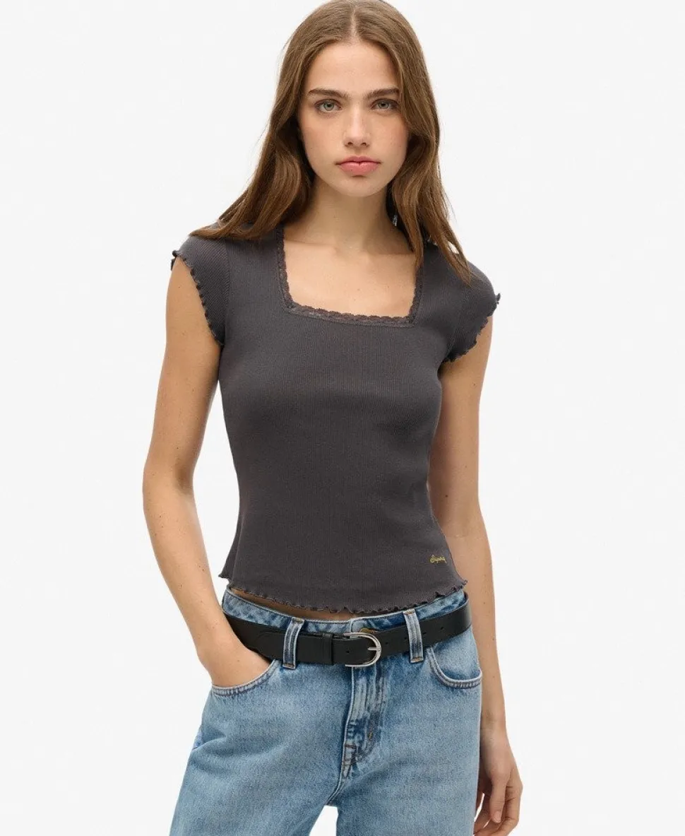 Essential Square Neck Short Sleeve T-Shirt