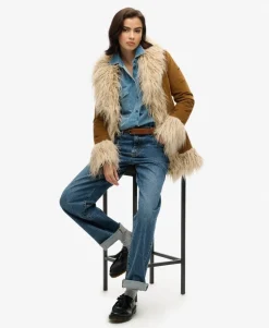 Faux Fur Lined Afghan Coat