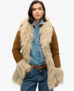Faux Fur Lined Afghan Coat