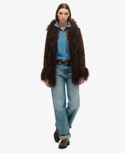 Faux Fur Lined Afghan Coat