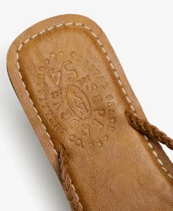 Faux Leather Braided Flip Flops