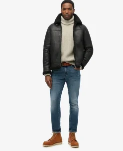 Faux Shearling Aviator Jacket
