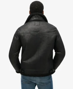 Faux Shearling Aviator Jacket
