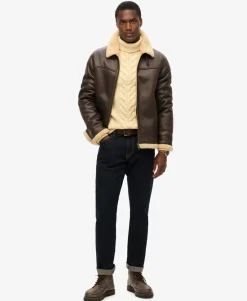 Faux Shearling Aviator Jacket