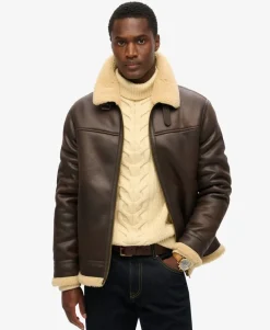 Faux Shearling Aviator Jacket