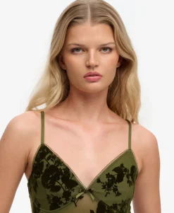Flocked Mesh Cami Top