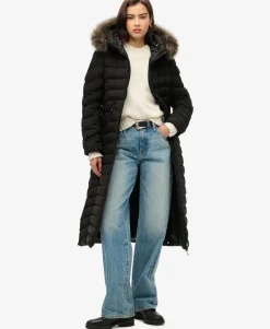 Fuji Faux Fur Hooded Longline Jacket