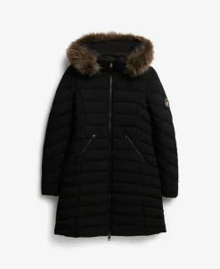 Fuji Faux Fur Hooded Mid Length Coat