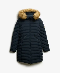 Fuji Faux Fur Hooded Mid Length Coat