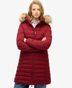 Fuji Faux Fur Hooded Mid Length Coat