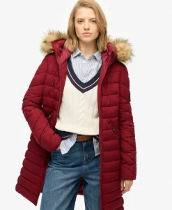 Fuji Faux Fur Hooded Mid Length Coat