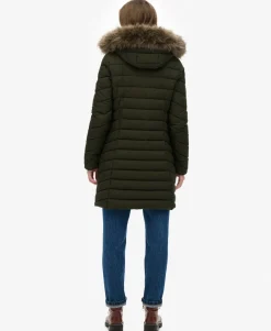 Fuji Faux Fur Hooded Mid Length Coat