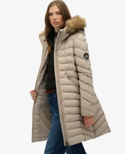 Fuji Faux Fur Hooded Mid Length Coat