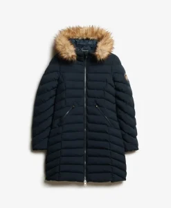 Fuji Faux Fur Hood Mid Length Puffer Coat