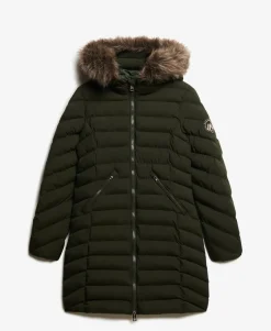 Fuji Faux Fur Hood Mid Length Puffer Coat