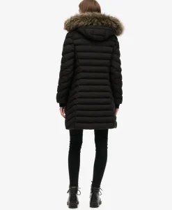 Fuji Faux Fur Hood Mid Length Puffer Coat