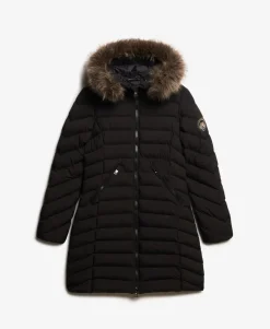 Fuji Faux Fur Hood Mid Length Puffer Coat