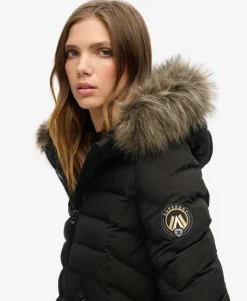 Fuji Faux Fur Hood Mid Length Puffer Coat