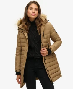Fuji Hooded Mid Length Puffer Coat