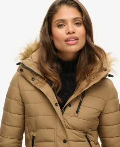 Fuji Hooded Mid Length Puffer Coat