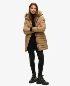 Fuji Hooded Mid Length Puffer Coat