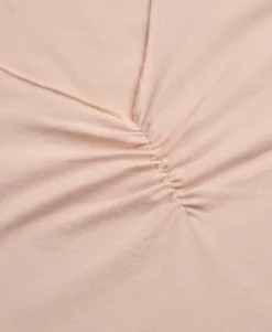 Gathered V-Neck Crop T-Shirt