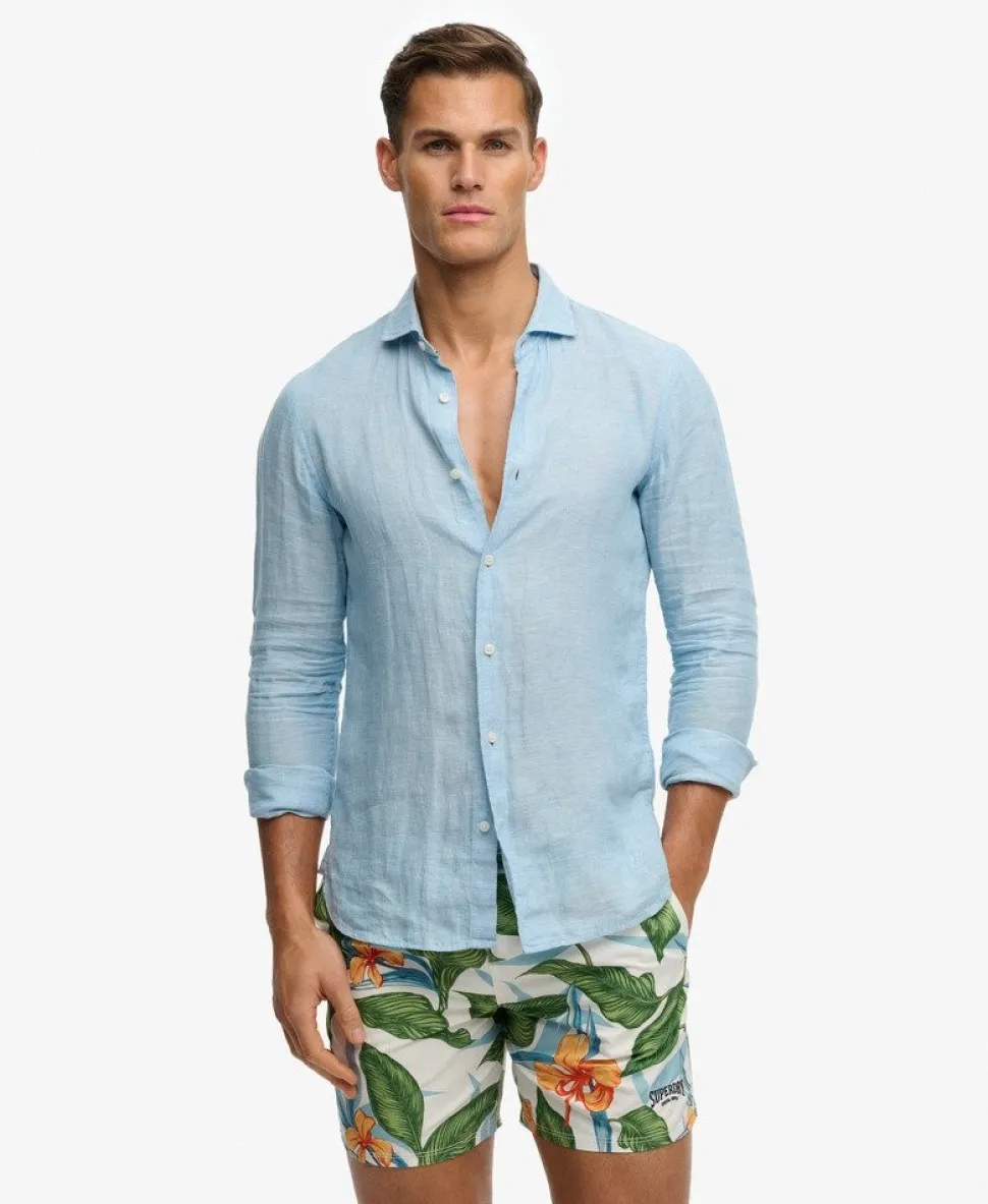 Hawaiian Print 16-inch Swim Shorts