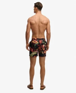 Hawaiian Print 16-inch Swim Shorts