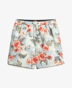 Hawaiian Print 16-Inch Swim Shorts