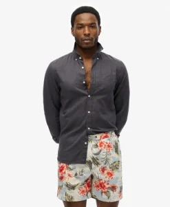 Hawaiian Print 16-Inch Swim Shorts