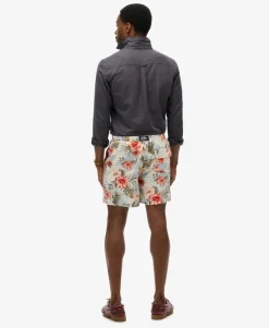 Hawaiian Print 16-Inch Swim Shorts
