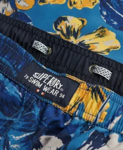 Hawaiian Print 16-Inch Swim Shorts