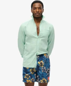 Hawaiian Print 16-Inch Swim Shorts